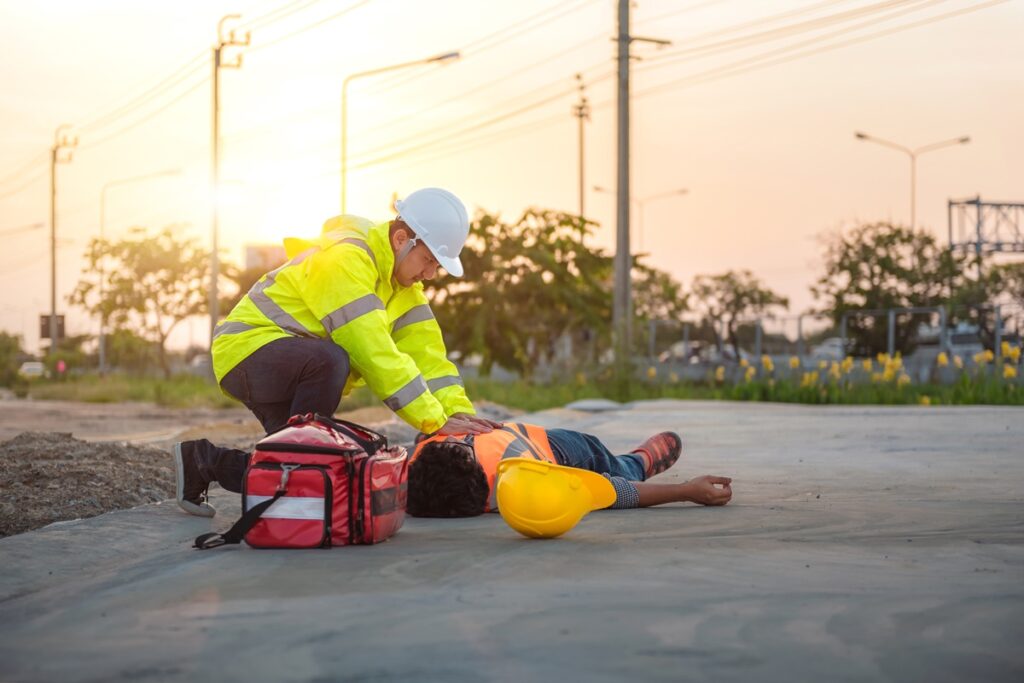 Worker who had an accident.
