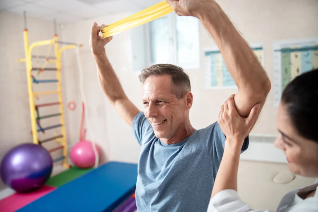 A man in physical therapy.